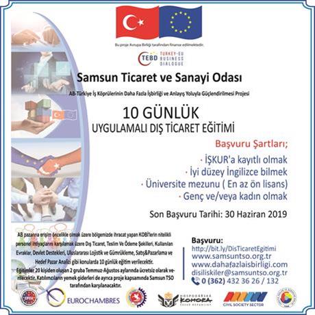 Samsun Ticaret ve Sanayi Odası'ndan 10 Günlük Uygulamalı Dış Ticaret Eğitimi